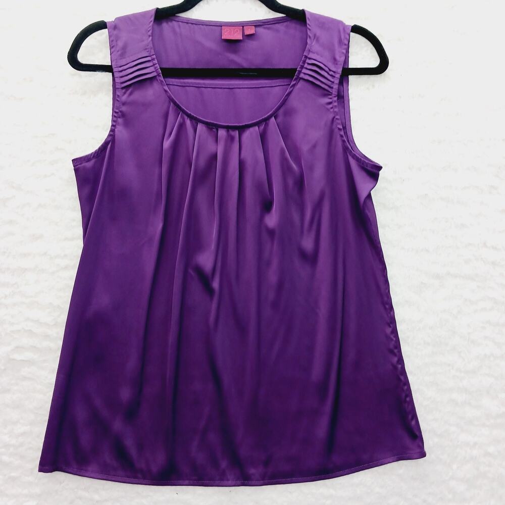 Tank Purple Pleated Blouse Going-Out Top Whimsycore Couquette Soft Girl Size S